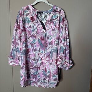 NWT Ava & Grace Pink and Purple Floral Blouse